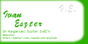 ivan eszter business card